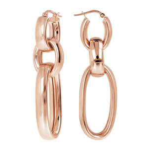 Orecchini Pendenti Maxi Maglie Rolo Alternate