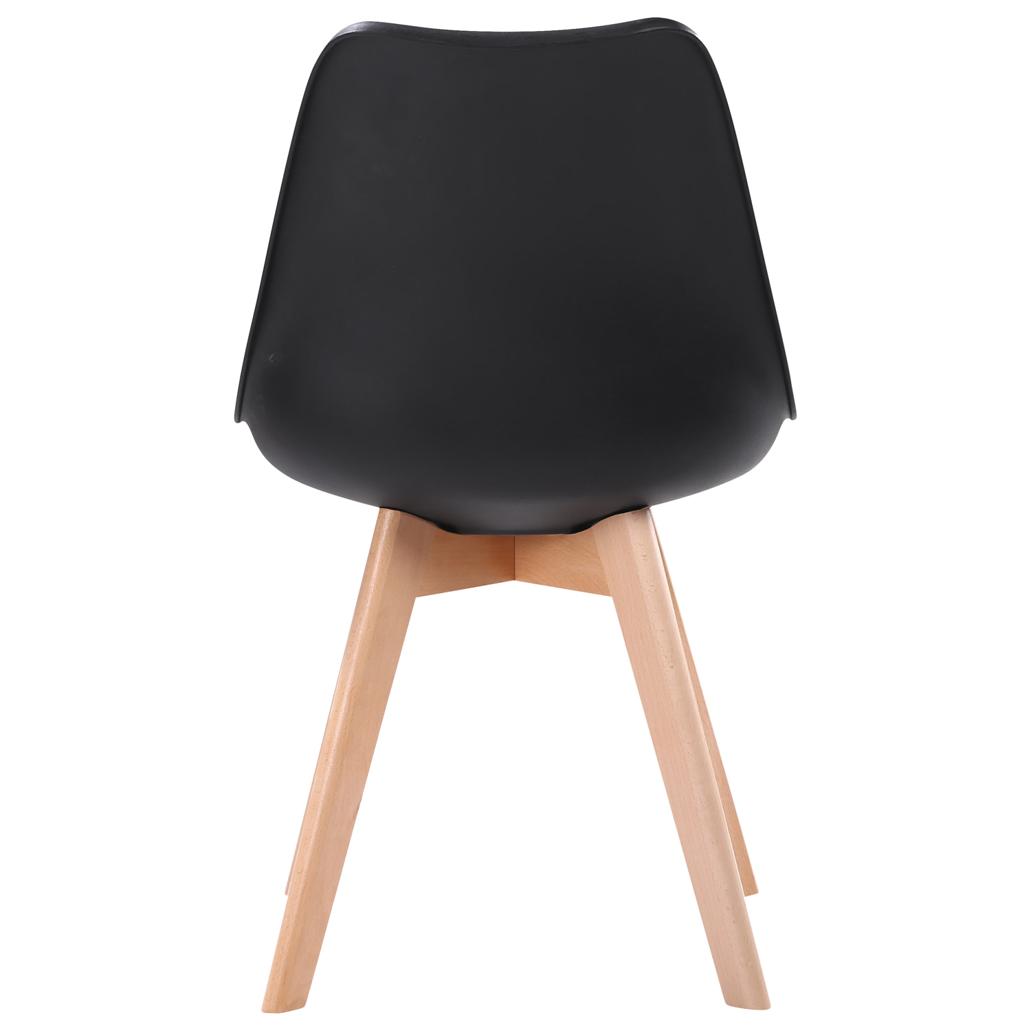 Lot de 4 chaises scandinaves NORA noires avec coussin