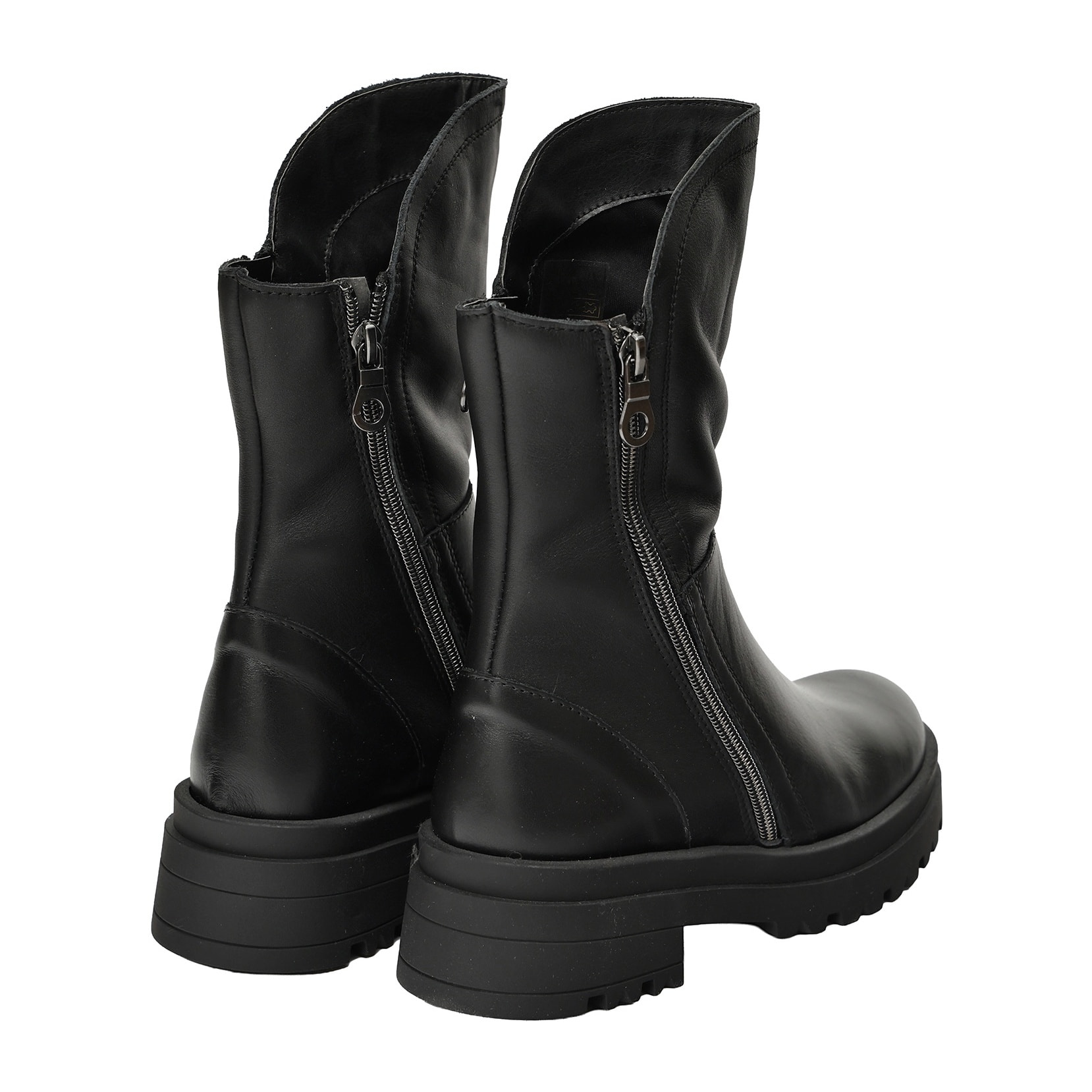 Stivaletti in vera pelle con doppia lampo