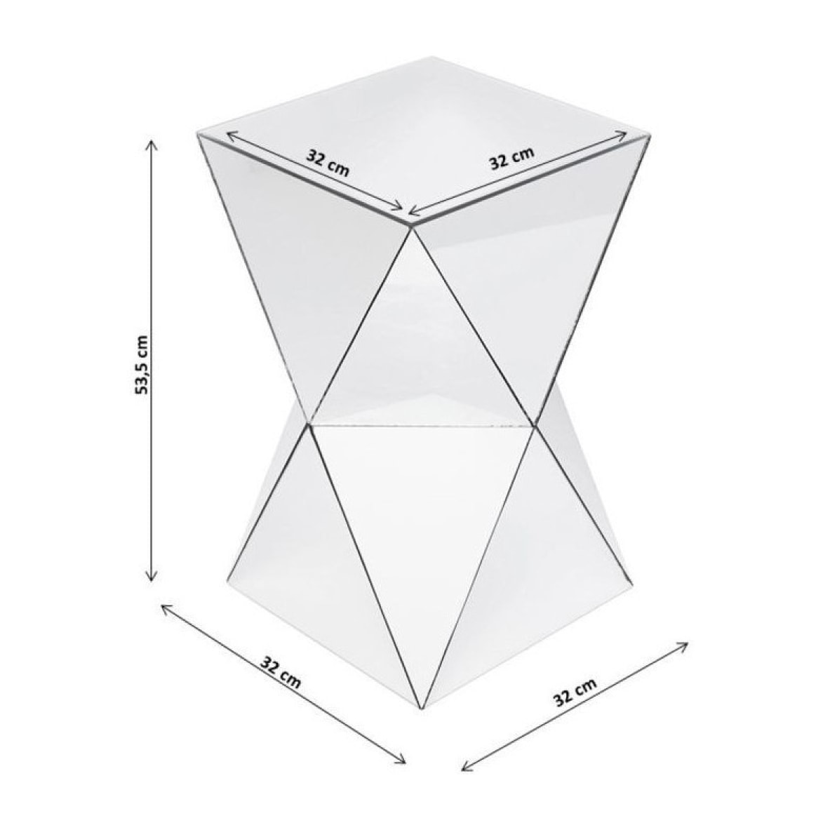 Table d'appoint Luxury Triangle argent Kare Design