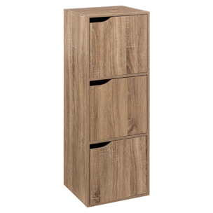 Étagère 3 cases avec portes "Mix N' Modul" effet chêne naturel