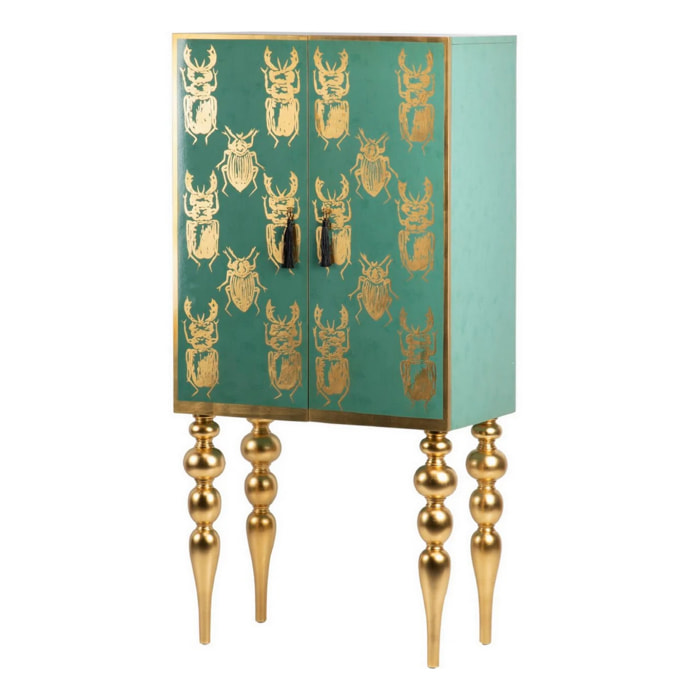 Cabinet Impreso Pintado A Mano Egypt 78x45x160cm