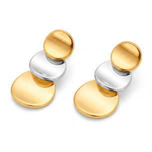 Pendientes Nahab acabado plata y oro 18k