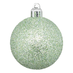 Boule de Noël plastique 50mm x5 vert amande