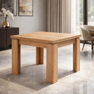 Tavolo Allungabile Moderno Gambe Spesse Design Minimal Meccanismo Centrale Estensibile Ideale Per Cucina Sala da Pranzo 90 x 90 / 180 x 90 Cm Rovere