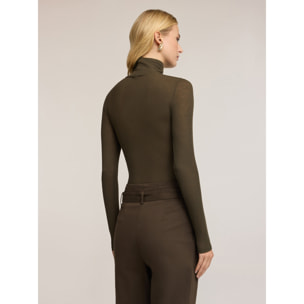 Motivi - Jersey de cachemir de coste mixto - Verde militare