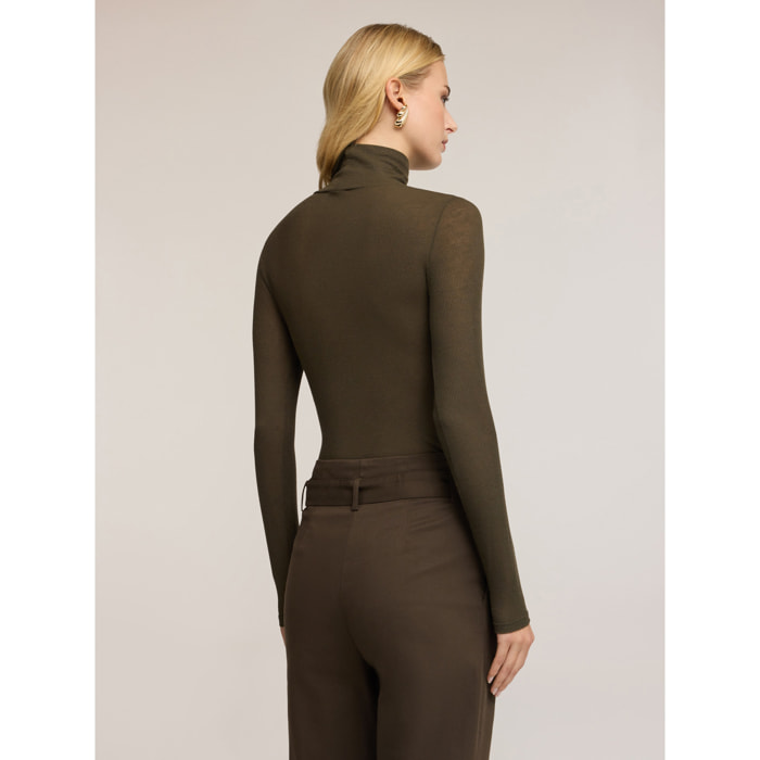 Motivi - Jersey de cachemir de coste mixto - Verde militare