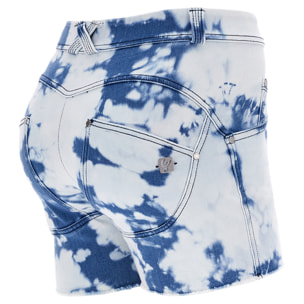 Jeans shorts push up WR.UP® in denim ecologico tie dye