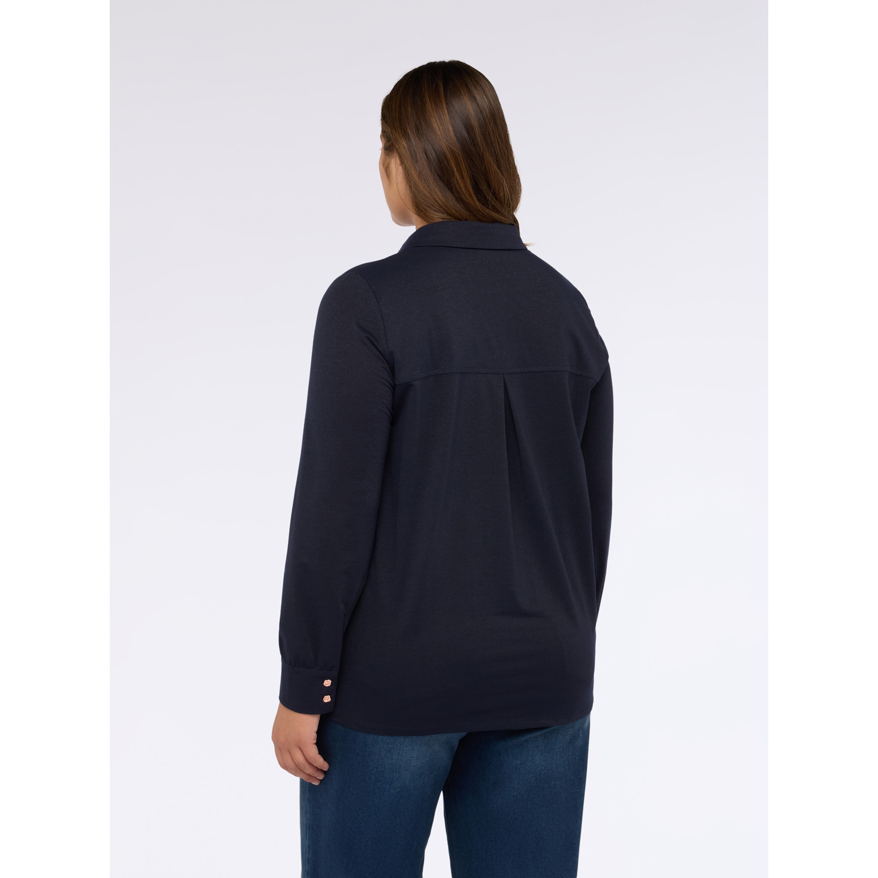 Fiorella Rubino - Camisa en jersey lurex con botones - Azul