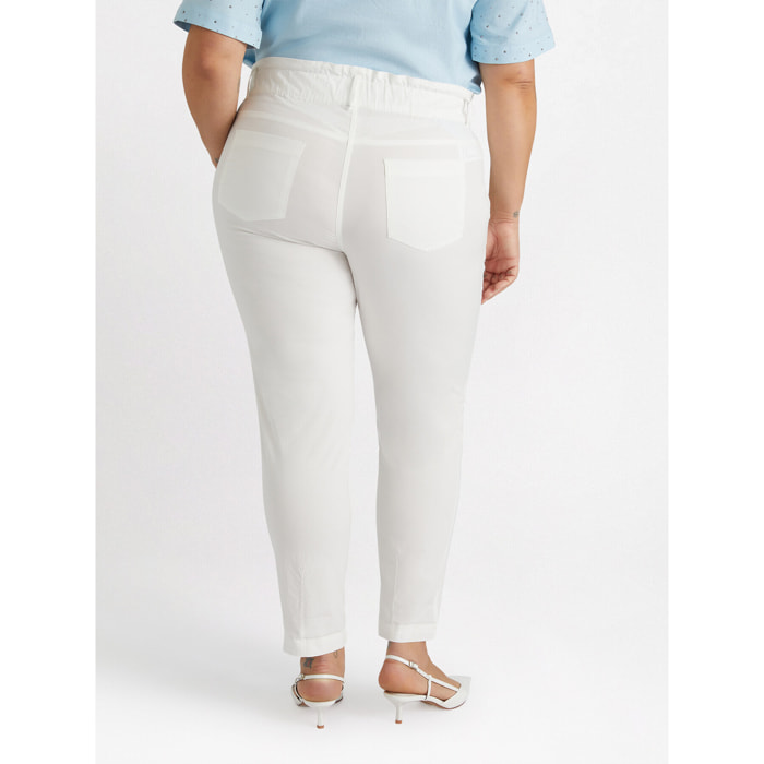 Fiorella Rubino - Pantalones de algodón y lyocell elástico - Blanco