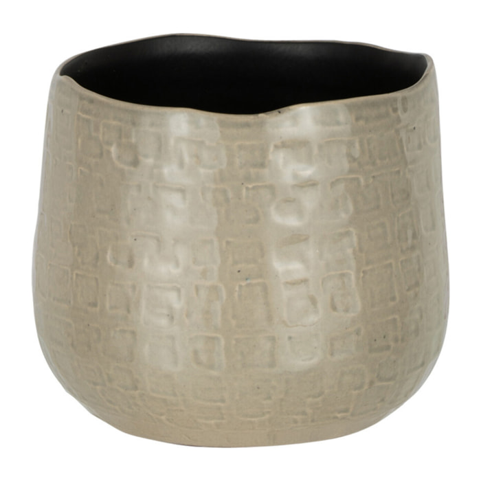 J-Line cache-pot Motifs - céramique - gris clair - Ø 18.50 cm