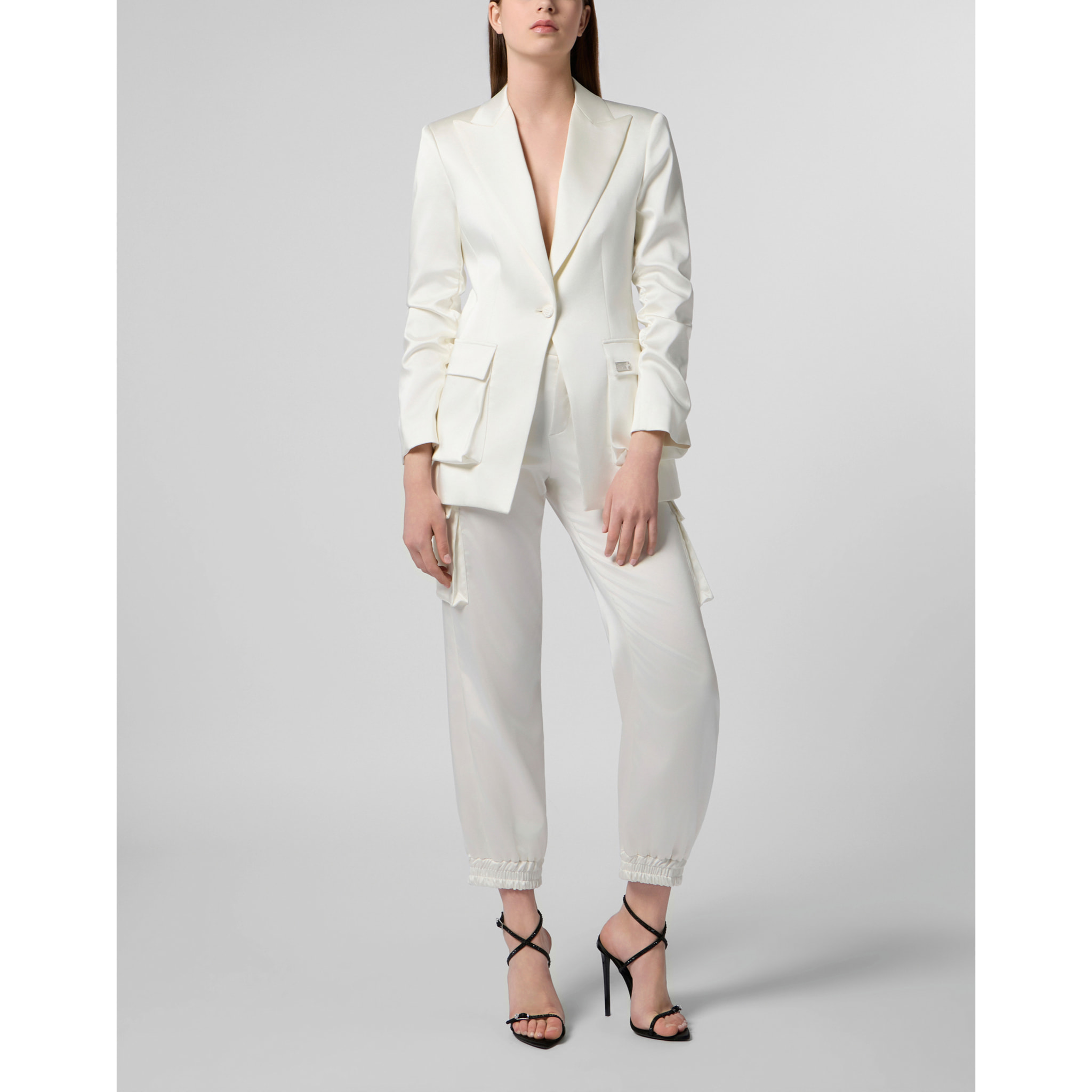 PHILIPP PLEIN Satin Cargo Fit Blazer