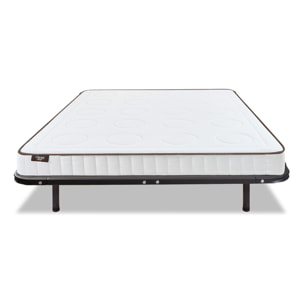 Ensemble Matelas Cristal & Sommier Somkit, 18 cm, Mémoire de Forme, Cadre à Lattes, Métal Robuste, Soutien Ferme