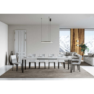 Mesa extensible 90x130/390 cm Everyday Fresno Blanco estructura Antracita