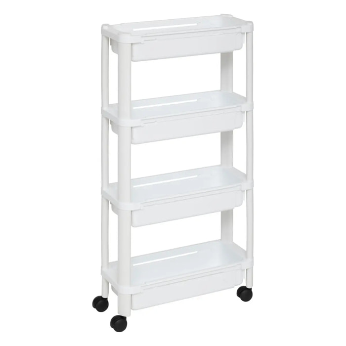 Desserte extensible 4 niveaux blanc