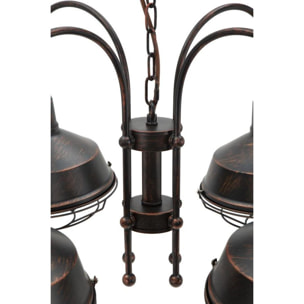 LAMPADARIO BRONKS 4 LUCI OFFICINE55 NERO