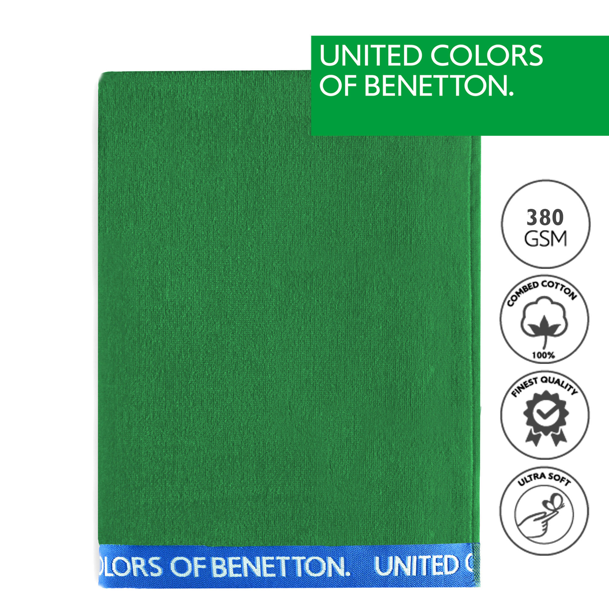 Toalla de playa  velour  verde  benetton