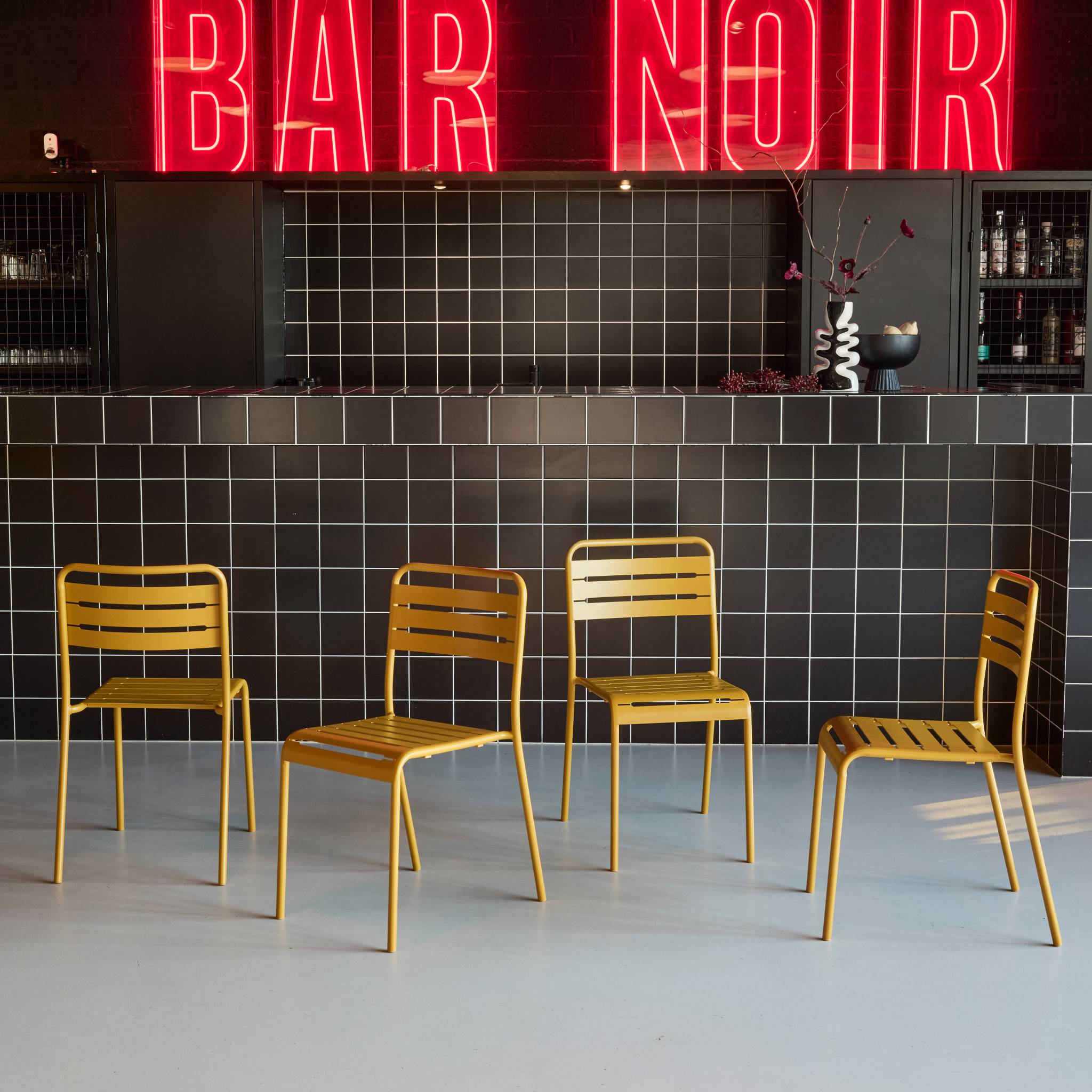 Chaise de jardin acier (lot de 4) AMÉLIA