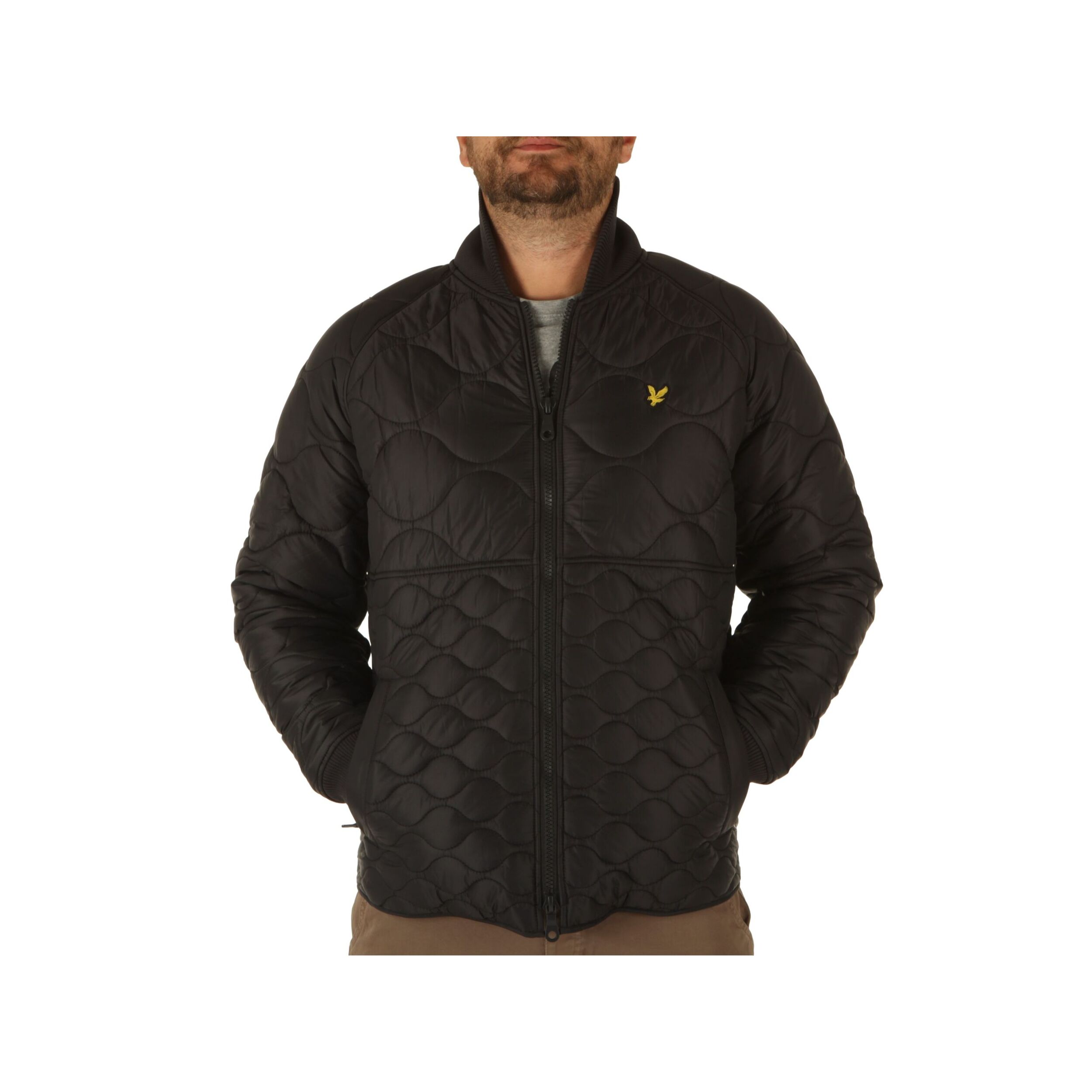 Piumini Lyle & Scott Quilted Bomber Jacket Black Ice Nero