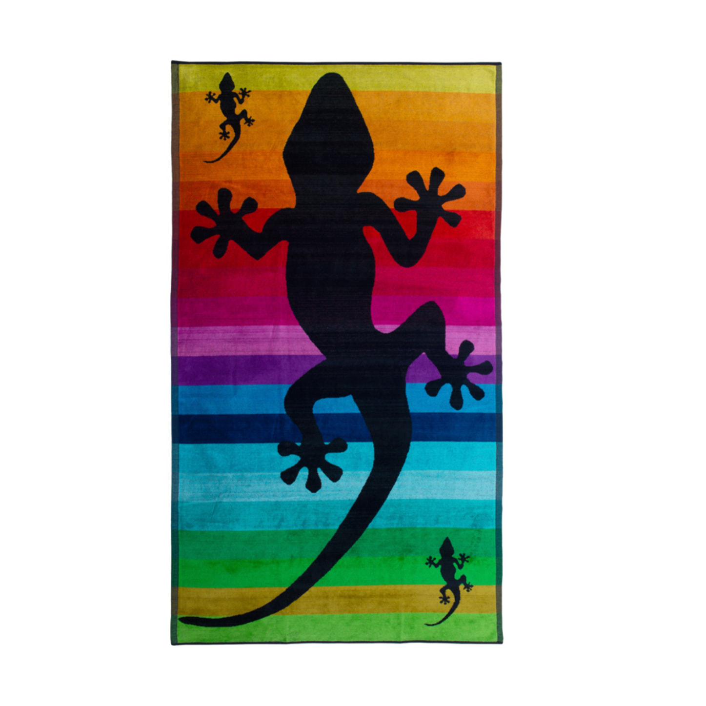 Telo Mare Spugna Jacquard Spiaggia Disegno Geko Stripe