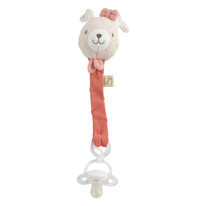 Attache -tétine en coton bio et bouclette