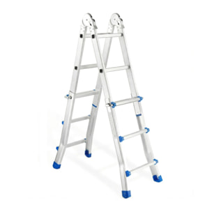 Scala multiuso pieghevole 4x3 in alluminio galvanizzato