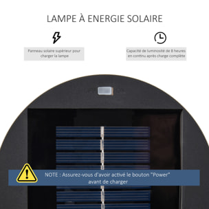 Lampadaire LED de jardin style colonial dim. Ø 21,5 x 61H cm résine tressée filaire chocolat