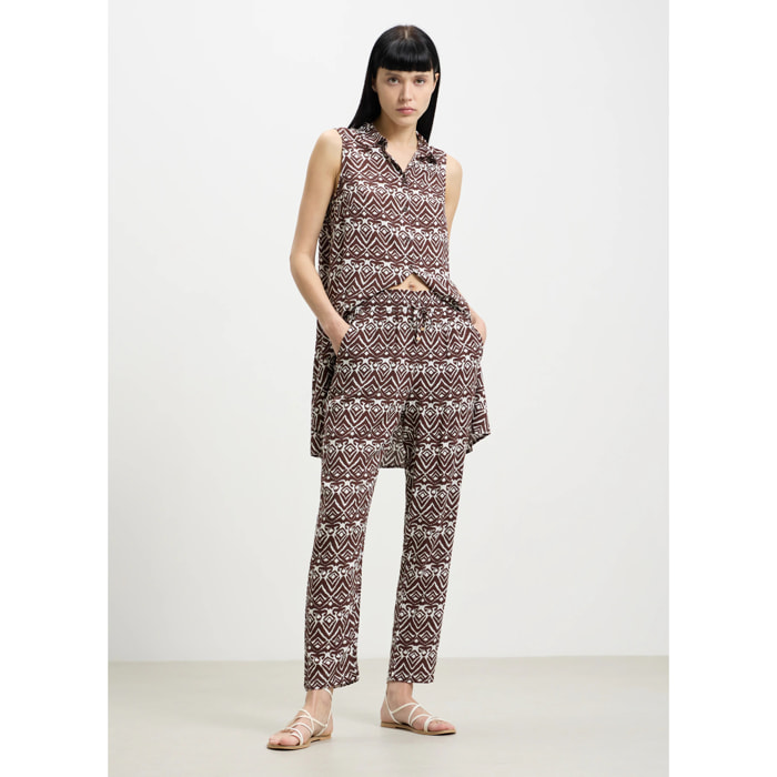 Pantalone stile pigiama in fantasia