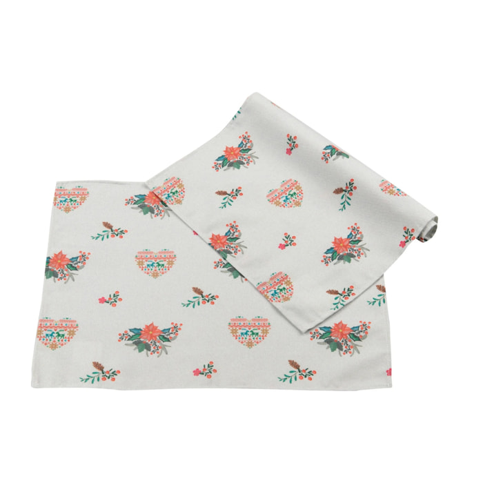 Set 2 Manteles Individuales Antimanchas Navidad 50x35 Cm