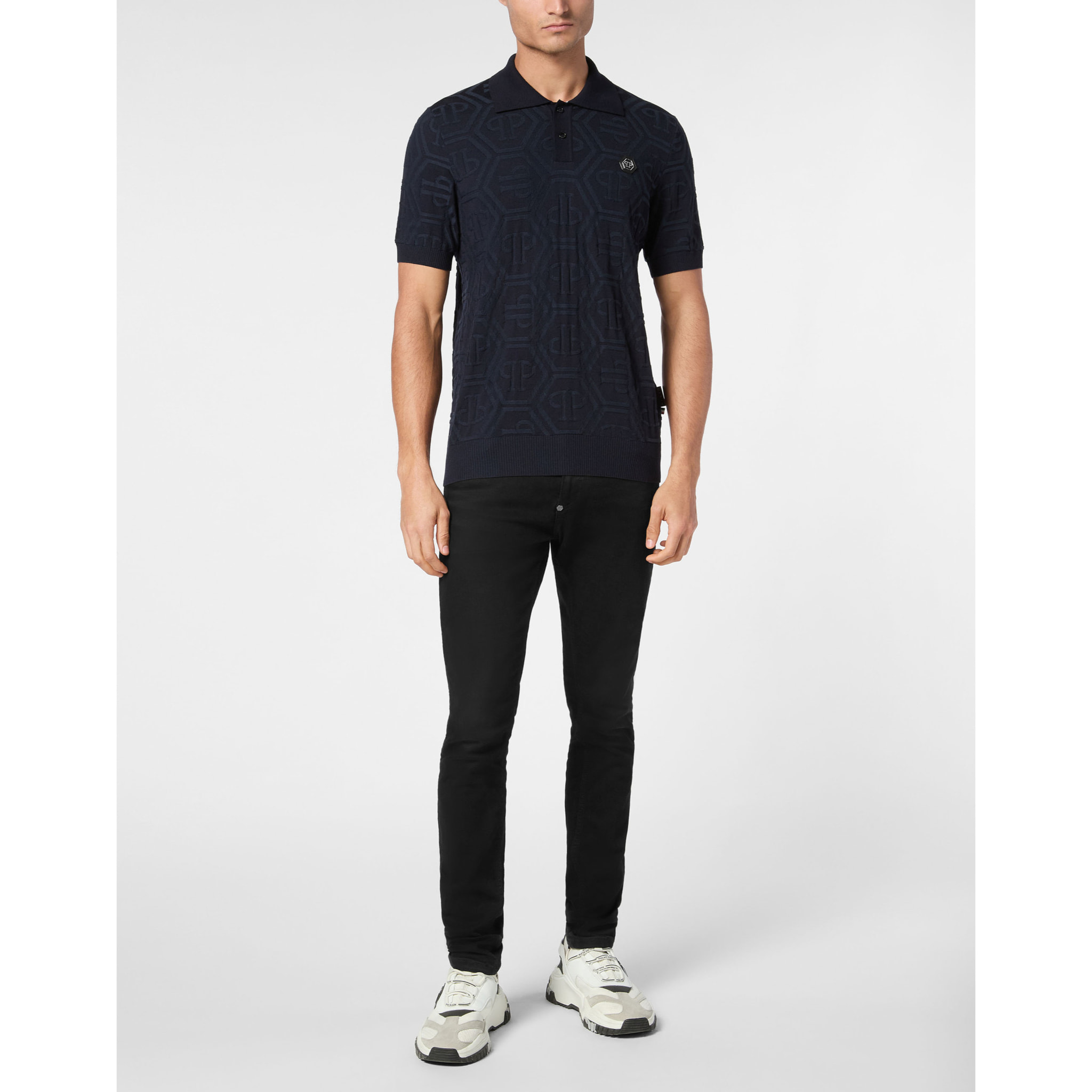 PHILIPP PLEIN Pullover Polo-Neck MONOGRAM