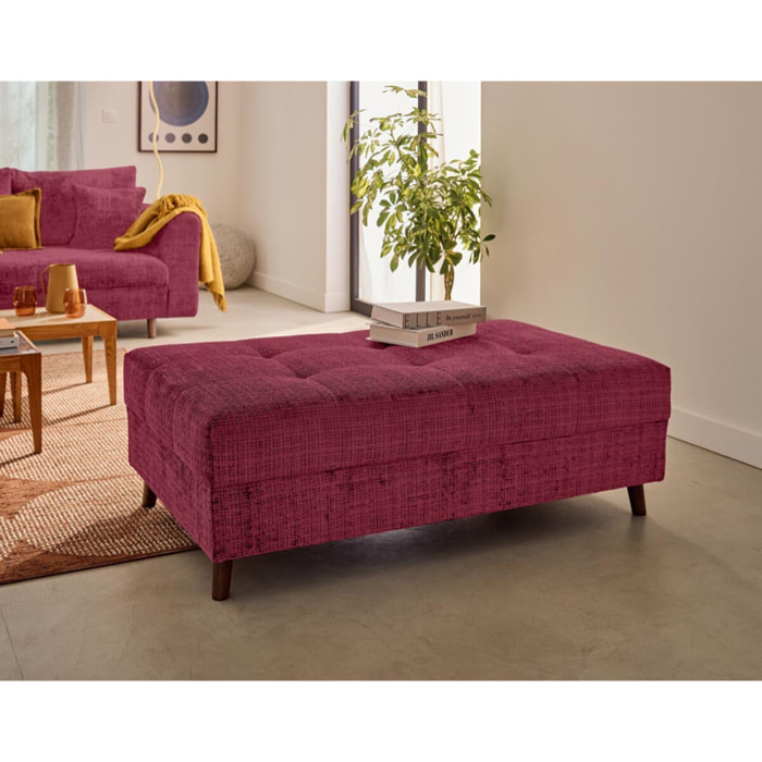 Rune - pouf en velours texturé - Prune