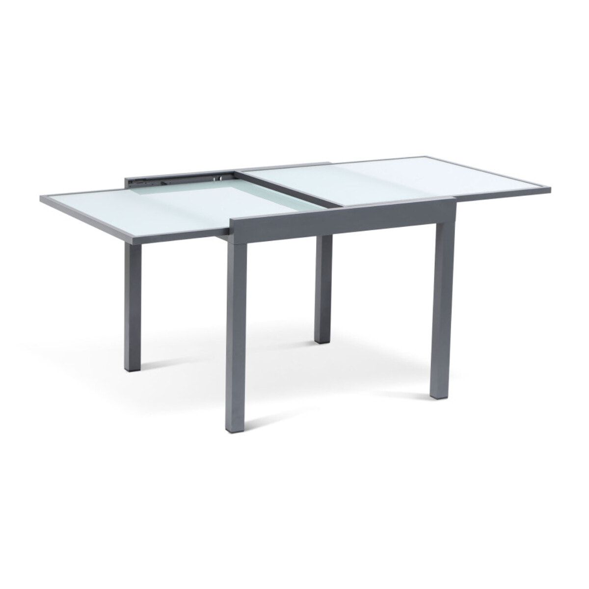 Table de jardin extensible en verre trempé 90-180cm