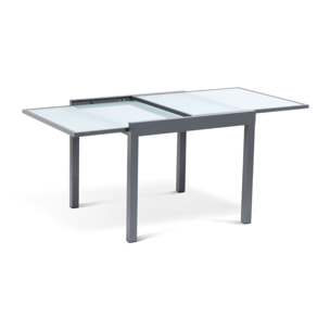 Table de jardin extensible en verre trempé 90-180cm