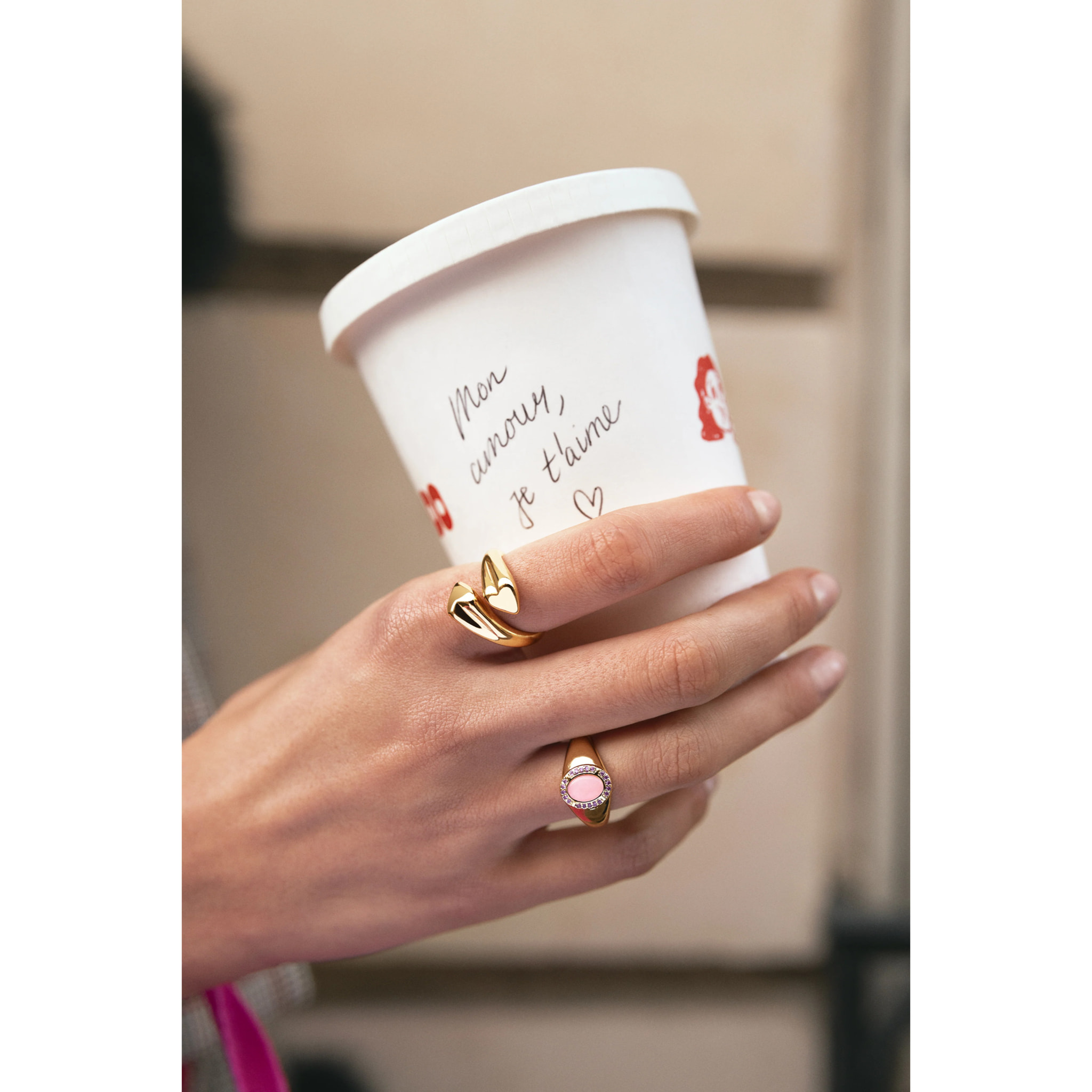 Anillo Amanda Rosa Baño Oro