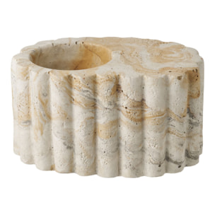 Portacandela per tealight in cemento marmorizzato marrone-beige ø10,5x5,5 cm