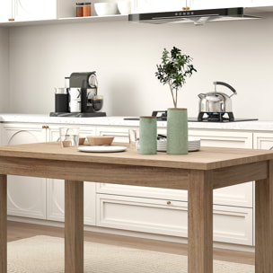 Mesa de Comedor Mesa Rectangular para 6 Personas Tablero Laminado para Cocina Salón 140x80x78 cm Natural