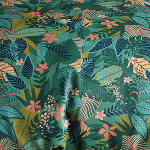 Parure housse de couette imprimé 100% coton - zania - fougère