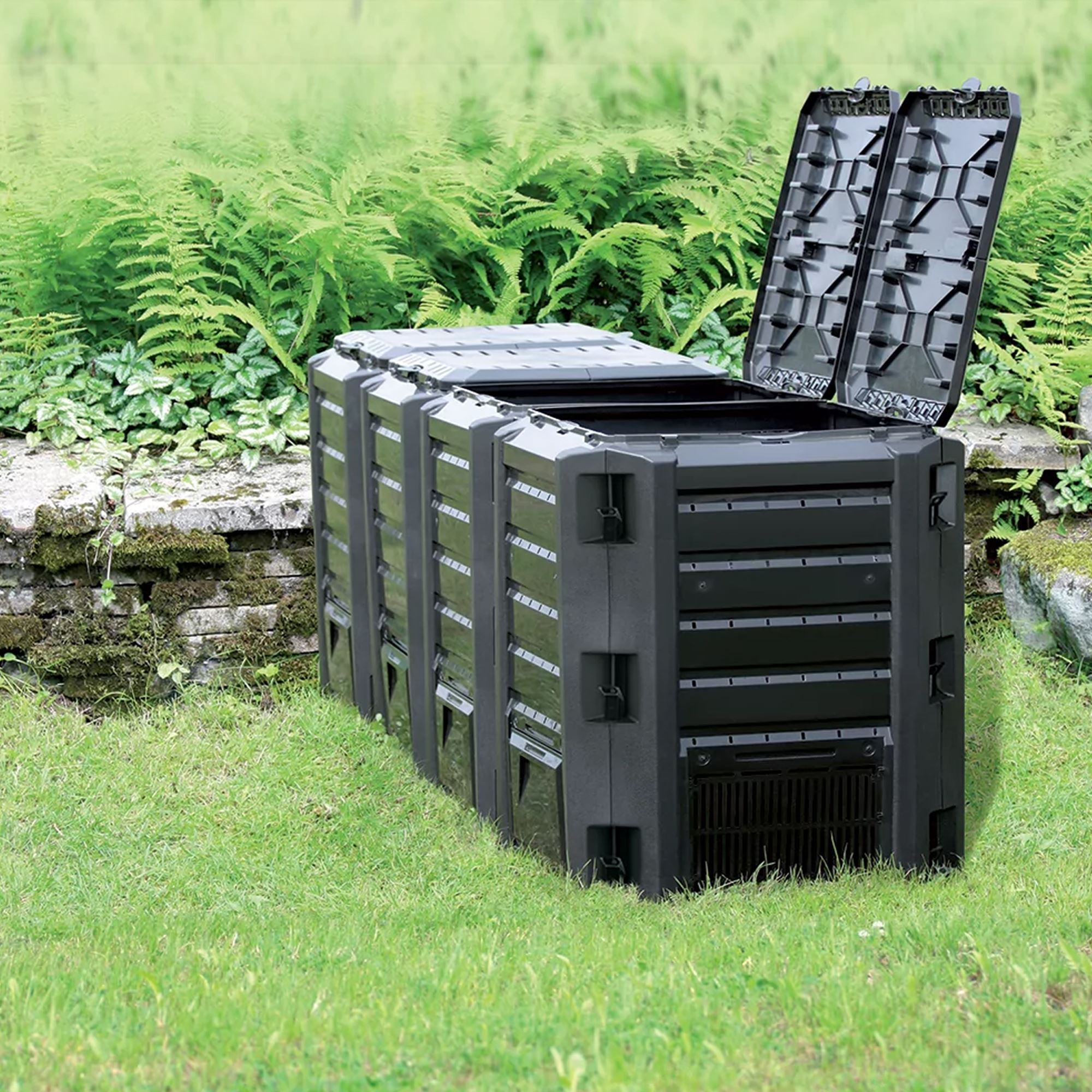 Planta de compostaje module compogreen 1600l., dimensiones (mm) 2610x719x826, color negro