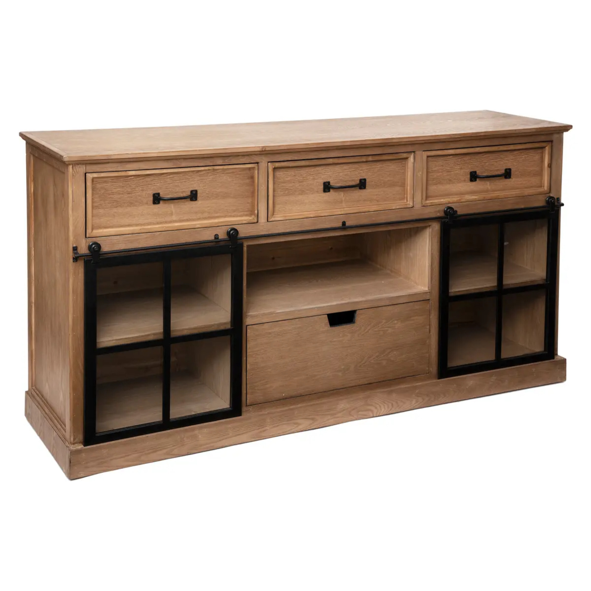 Buffet 2 portes "Danik" bois naturel 160x85cm