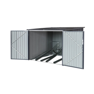 Abri à vélo. rangement 4 vélos. gris en acier galvanisé. L 203 x P 198 x H 157 cm