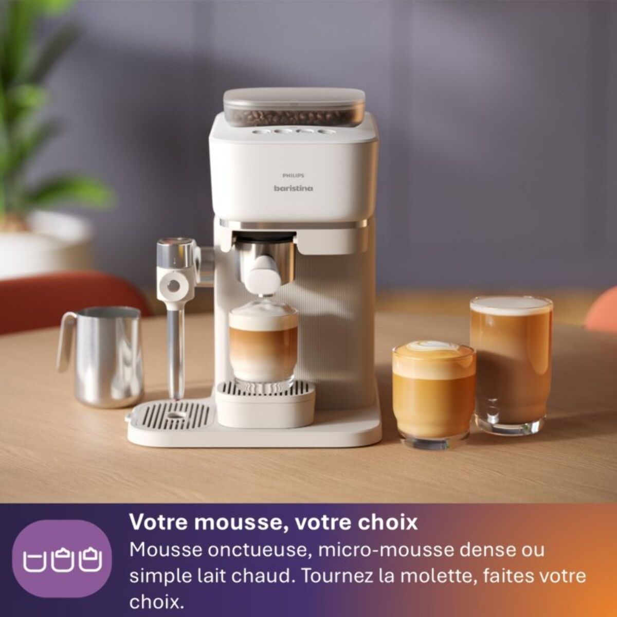 Machine à expresso PHILIPS Baristina Latte BAR400/00 - Blanc