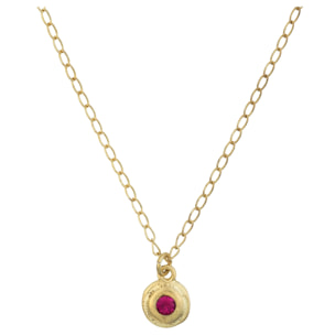 Cadena dorado chapado Swarovski rosa fuschia