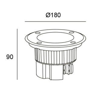 LEDS C4 Empotrable de suelo IP65-IP67 Gea Power LED Round ø180mm LED 22 Blanco cálido - 3000K ON-OFF Acero inoxidable AISI 316 1101lm