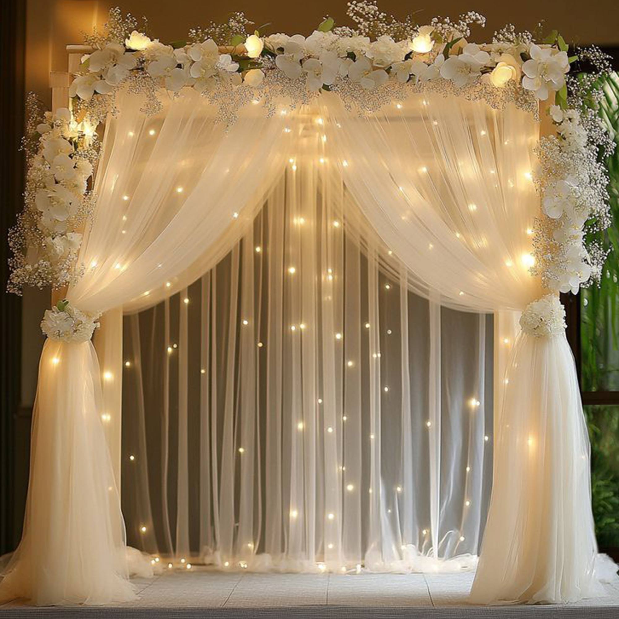 Guirnalda de iluminación navideña con led blanco cálido