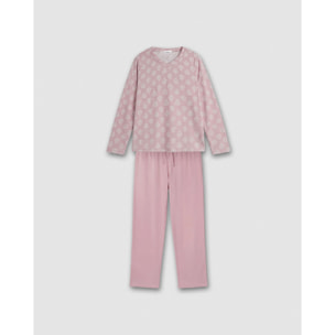 Pijama largo suave upepo rosa