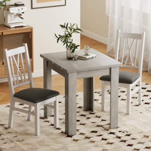 Table extensible 4-6 personnes 70-140L x 80P x 79H cm effet bois gris