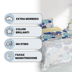 COMPLETO LETTO FANTASY PIAZZA E MEZZA - 100% MICROFIBRA