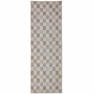 Tapis de couloir lavable MUTED CHECKERBOARD