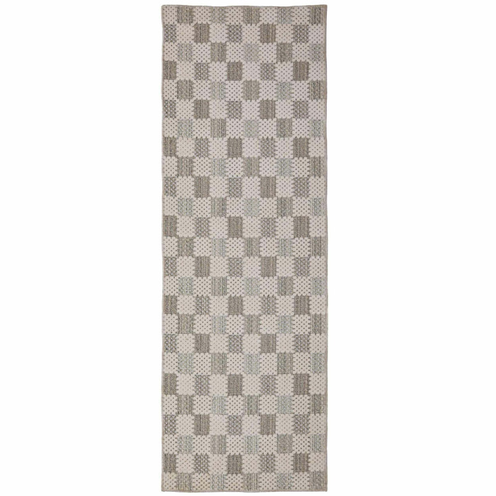 Tapis de couloir lavable MUTED CHECKERBOARD