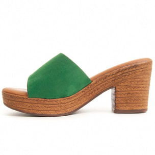 Sandalias de Tacón - Verde - Altura: 7 cm